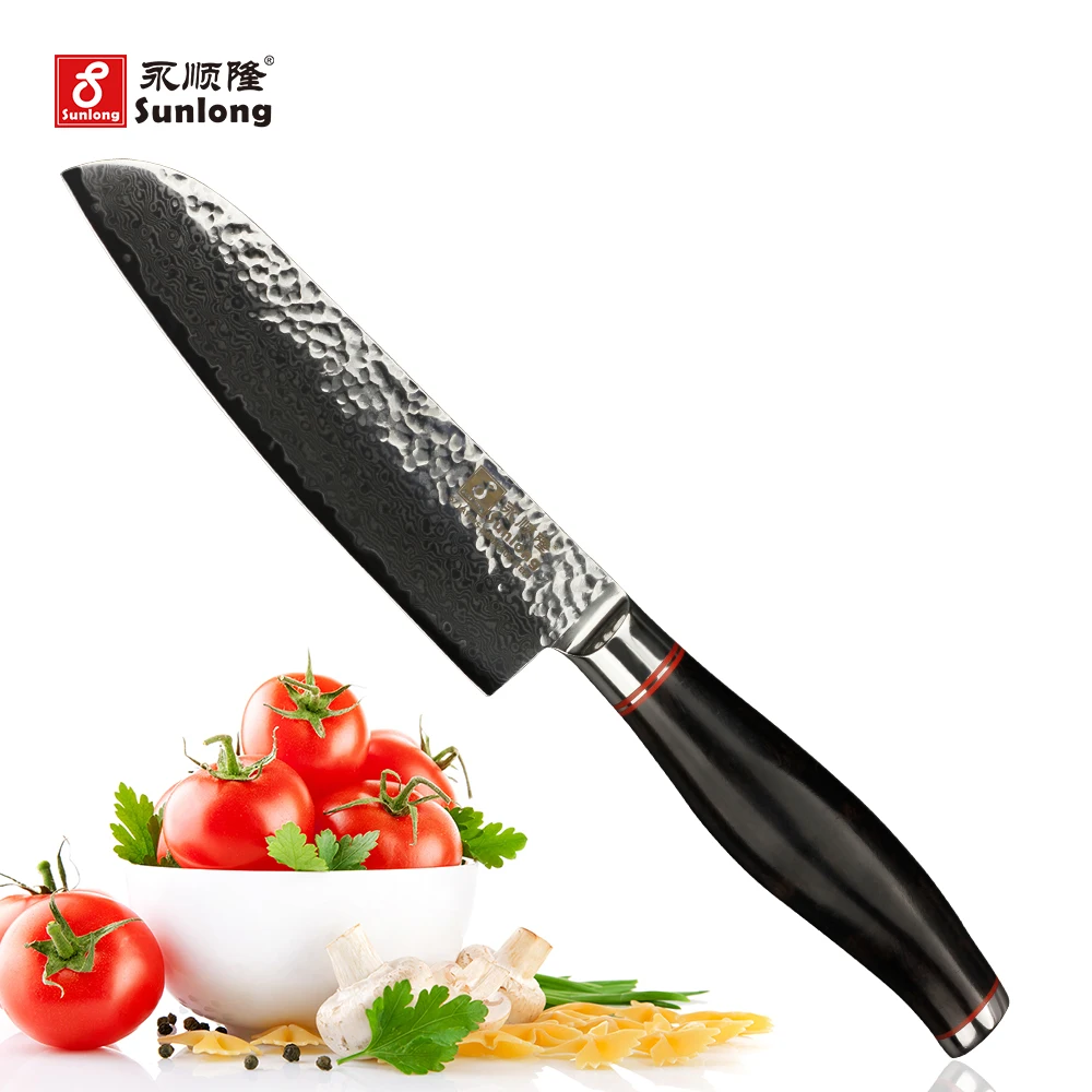 Sunlong Santoku нож 5 дюймов шеф повара японский VG10 Дамасская сталь для резки мяса