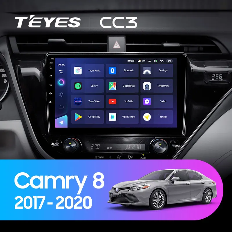 TEYES CC3 Штатная магнитола For Тойота Камри 8 XV70 Toyota Camry XV 70 2017 - 2020 до 8-ЯДЕР 6 + 128ГБ 27EQ DSP