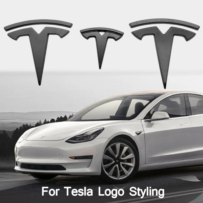 

Наклейка с логотипом для Tesla Model 3, эмблемы, рулевое колесо из АБС углеродного волокна, логотип переднего и заднего багажника, модификация лог...
