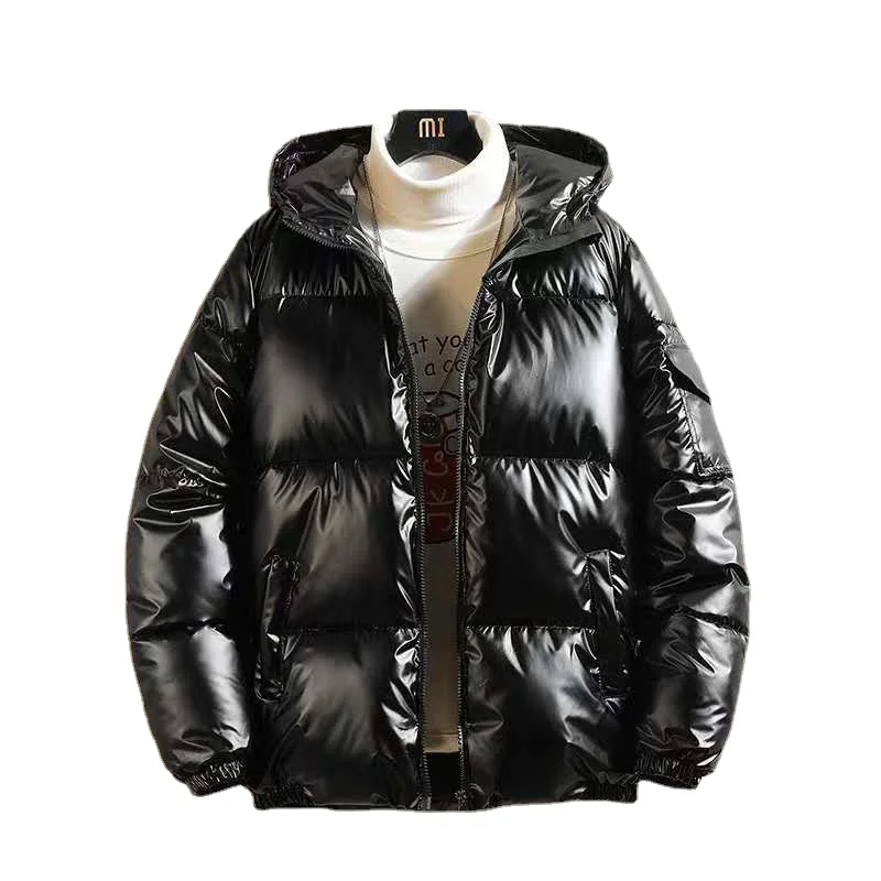 2021 Winter New Men's Hooded Cotton Jacket Japanese Hot Style Men's Loose  Pure Color Casual Bread Jacket