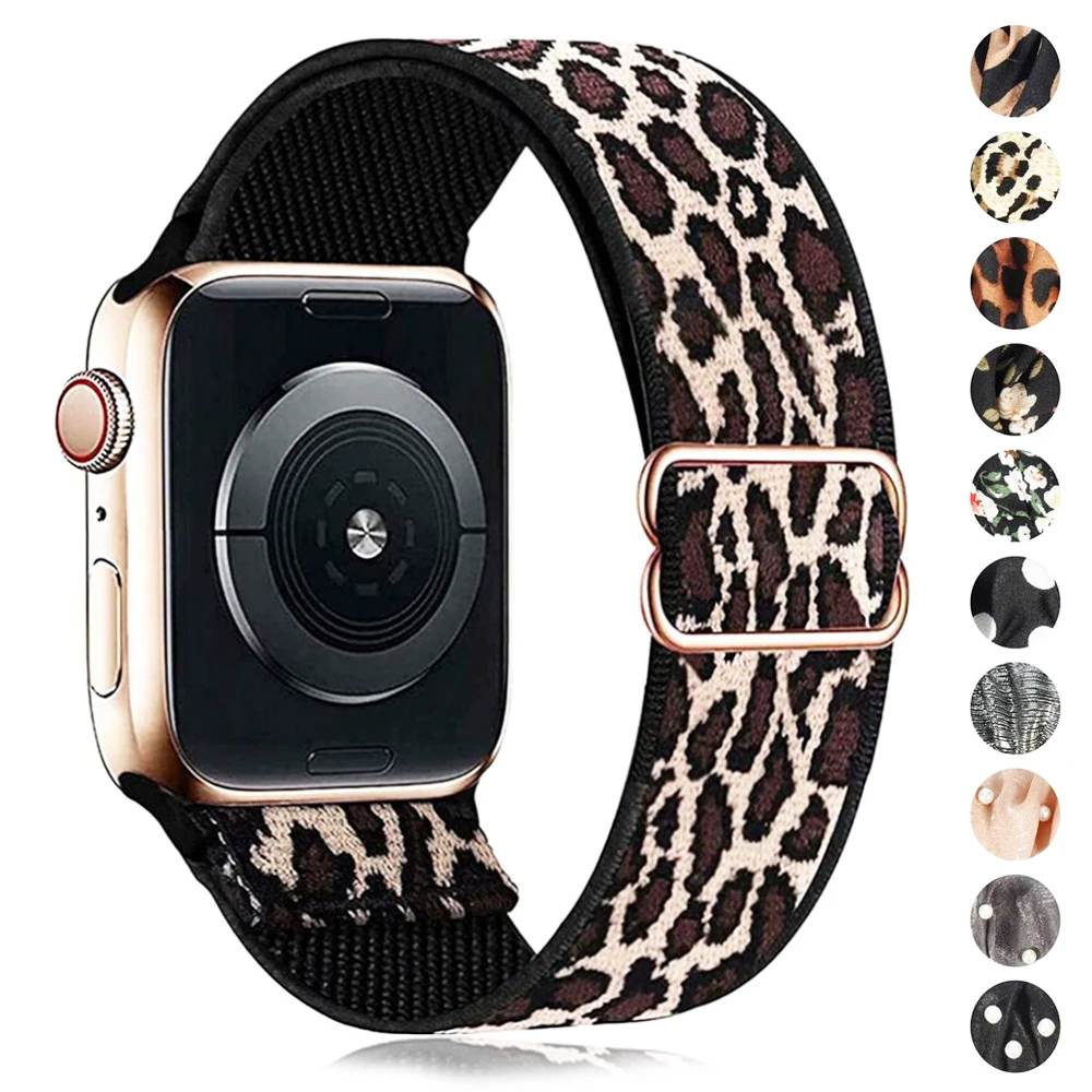 

Эластичный ремешок для Apple watch band 44 мм 40 мм 38/42 мм, регулируемый нейлоновый соло-браслет для iWatch series 6 5 4 3 Se