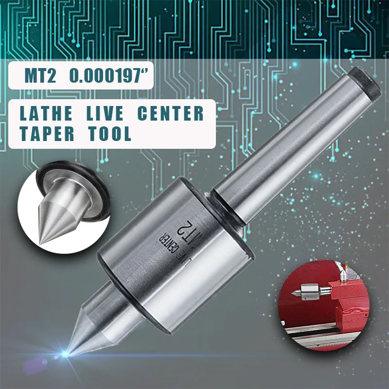 

MT2 0.000197" Accuracy 3500Rpm Max Steel Lathe Live Center Taper Tool Live Revolving Milling Center Taper Machine Accessories