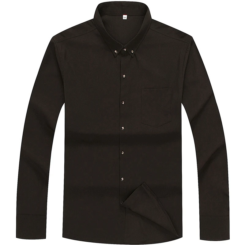 spring summer men dress shirt long sleeve large size 10XL 12XL 14XL 165kg oversize formal office loose shirts Business Tops | Мужская