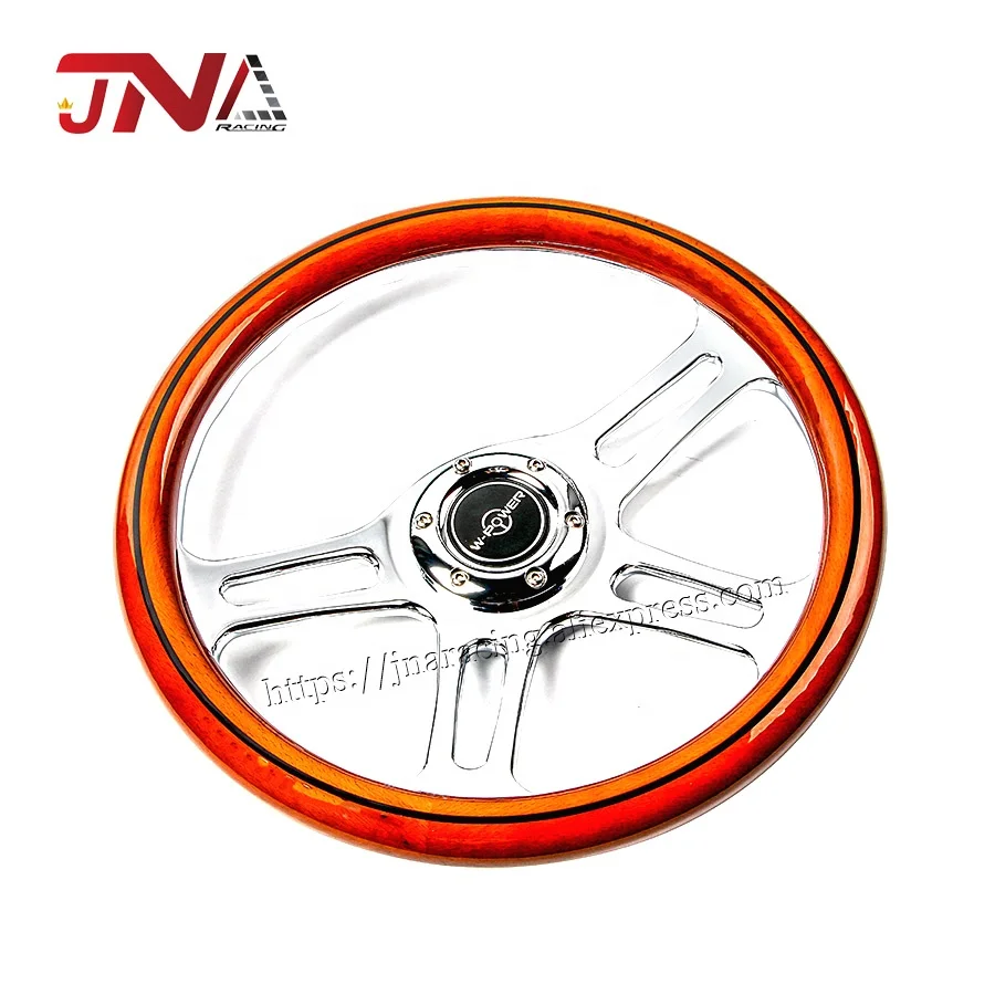 

Fits Universal 350mm/14inch Copy wood Steering Wheel with Horn Button