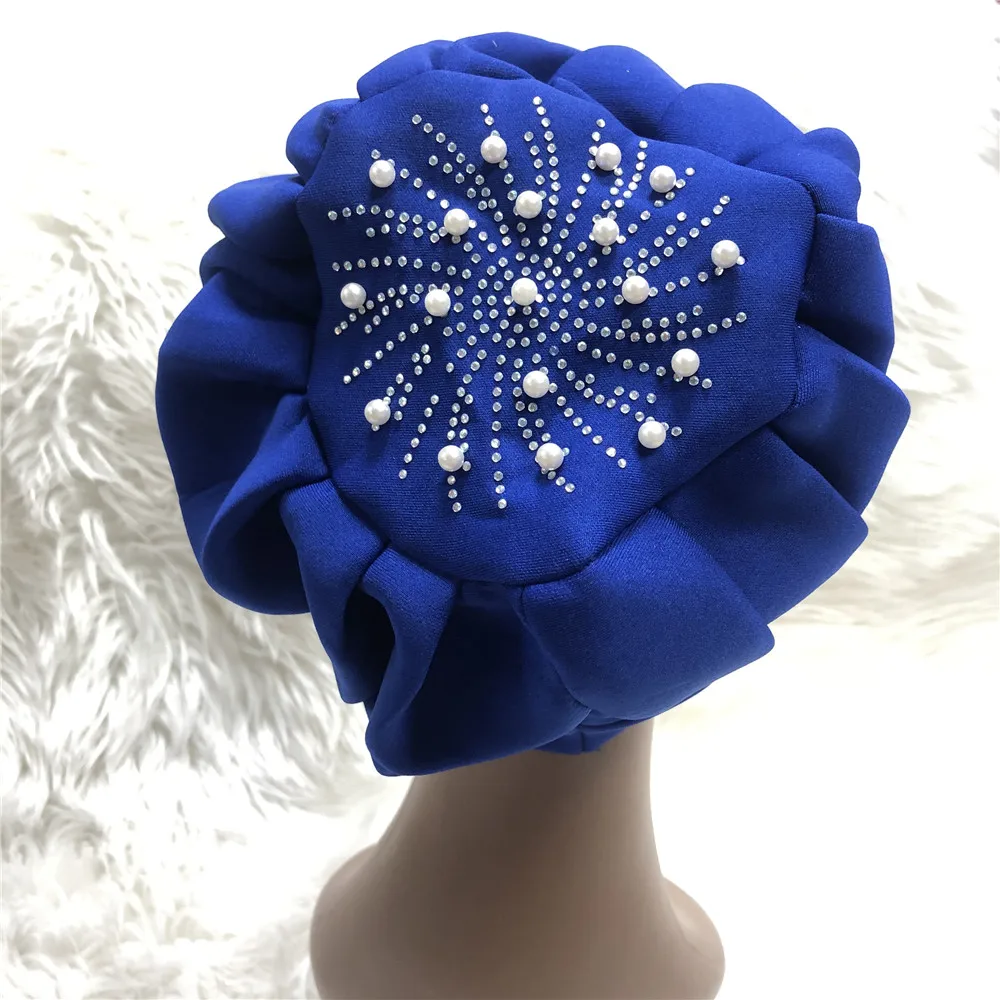 Африканский головной убор модный хиджаб Кепка с бусинами вечерние мусульманский