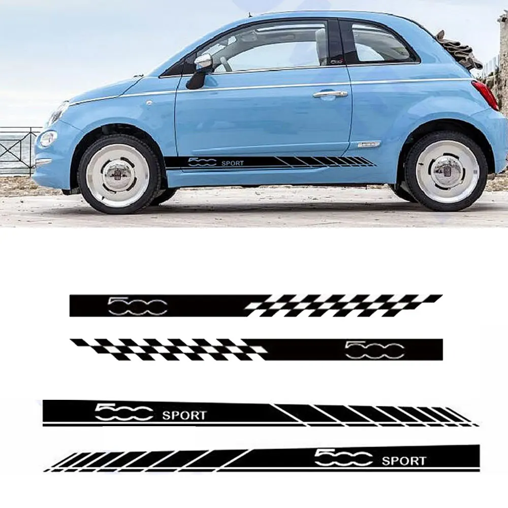 Спортивный стиль автомобиля стикер кузова авто дверь боковая юбка в полоску для