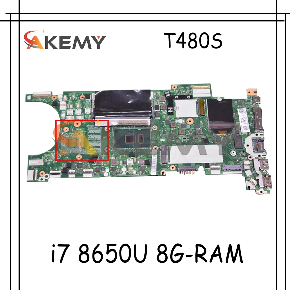 

Для Lenovo Thinkpad T480S Материнская плата ноутбука NM-B471 W/процессор i7 8650U 8G-RAM тестирование FRU 01LV616 02HL854 02HL858 материнская плата