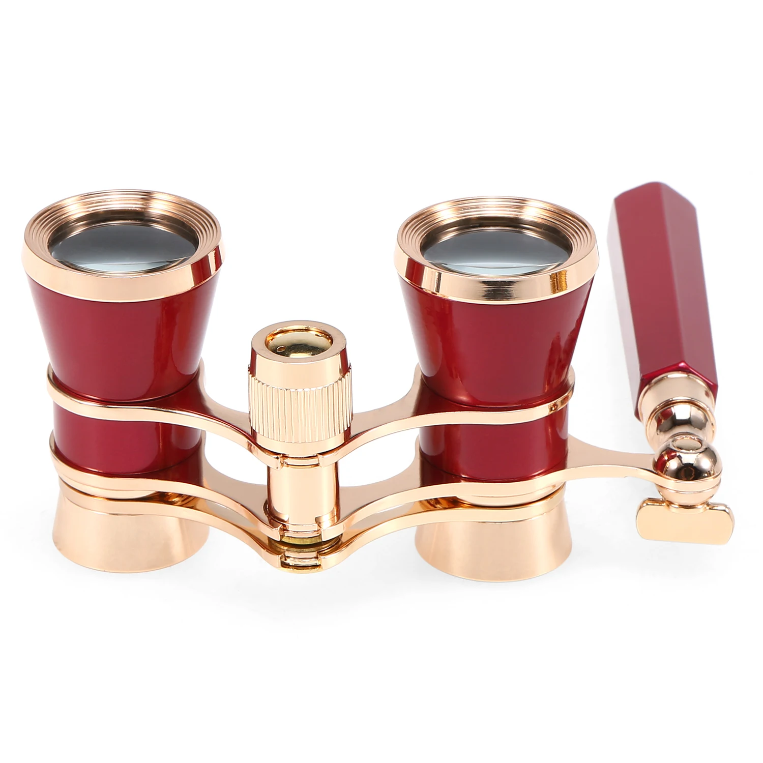 

3x25 Mini Theater Binoculars with Handle for Musical Concert Stage Drama Opera Glasses Lens Retro Metal Body
