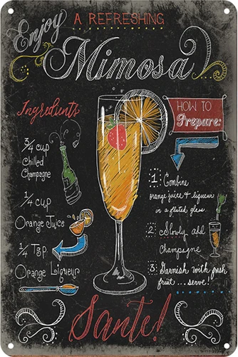 

Vintage Metal Signs Mojito Martini Metal Plaque Sign For Bar Pub Decoration Cocktail Plaque Tin Poster Home Wall Decor