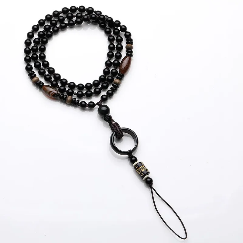 

DIY natural agate mobile phone chain neck wrapping wire ring buckle women long mobile phone lanyard phone strap phone chain