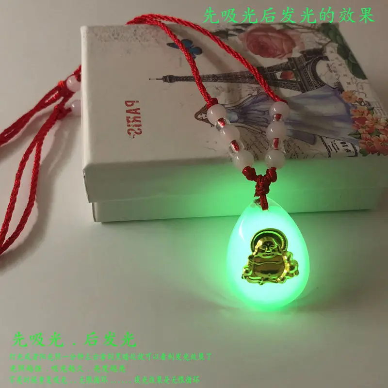 Новинка 2021 подвеска в виде Будды с ночным освещением ожерелье золотого цвета для