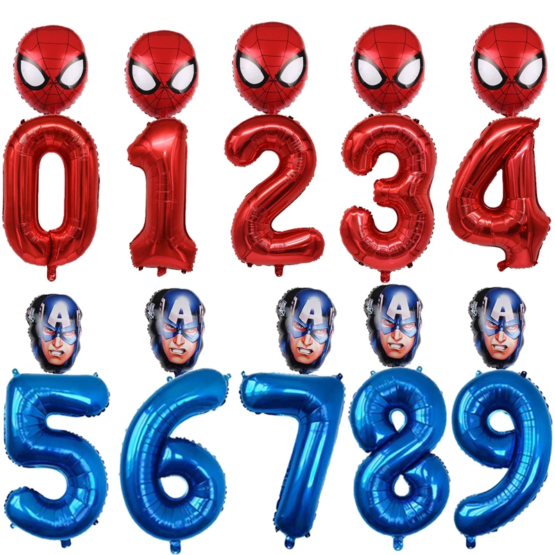 Воздушные шары из фольги украшение для дня рождения Человек-паук Халк Капитан