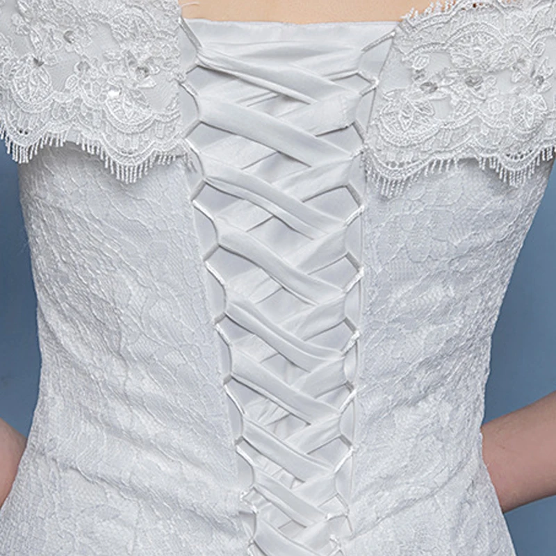 

Sequins Embroidery New Wedding Dress Fashion Boat Neck Short Sleeves Mermaid Floor-Length Plus Size Wedding Gowns For Women G179