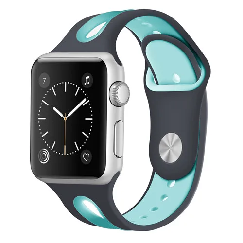 gray green Спортивный ремешок для apple watch pulseira apple watch 4, 3, 5, ремешок 44 мм, 40 мм, iwatch band 42 мм, 38 мм, браслет correa, ремешок для часов - Цвет ремешка: gray green