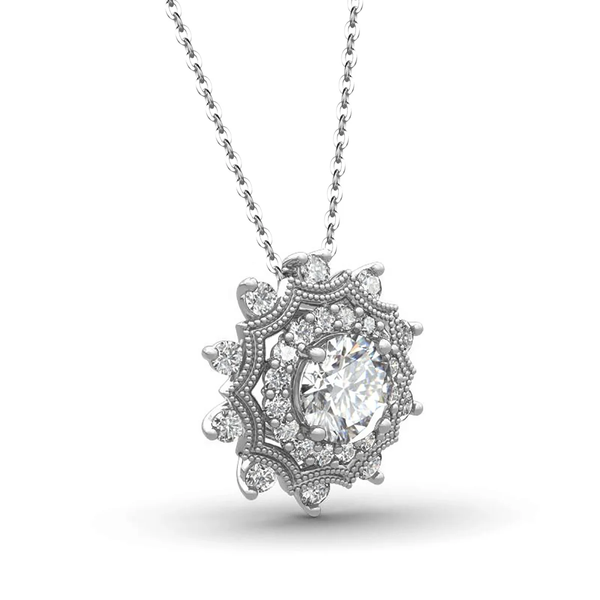 

Moissanite Pendant Necklace with Chain 1ct D Color VVS1 Womens Necklace Jewelry Sun Pendants Silver 925 Fine Jewelry Woman Gifts