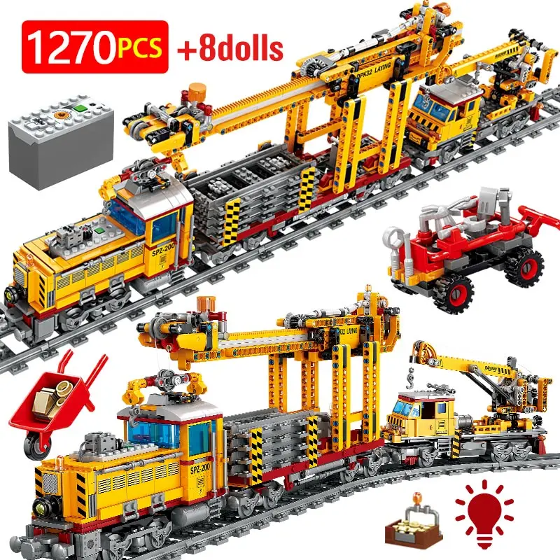 

City Electric Track Train Building Blocks Mechanical Rail Trai Railway Car Figures Bricks Gift DIY Toys for Children Gifts