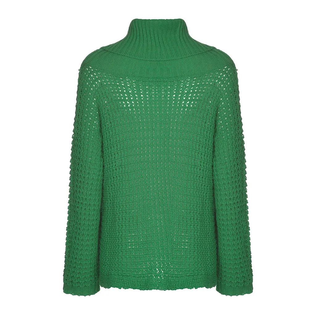 Women's Sweater Winter Pullovers Loose Sweaters Solid Casual Maglione Long Sleeve Turnleneck sueter mujer invierno D18 | Женская