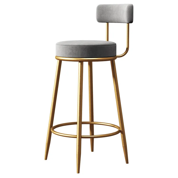 

Nordic Luxury Bar Chair Family Living Room Dining Room Iron Back Chair Simple Bar High Chair Bar Stool