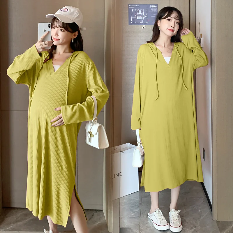 2023 модное платье большого размера с капюшоном для беременных женщин Необычные