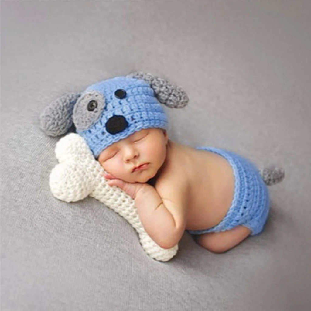 

Baby Crochet Knit Baby outfits Baby Jumpsuit Photography Props for 0-9 Months Toddler Newborn Blue