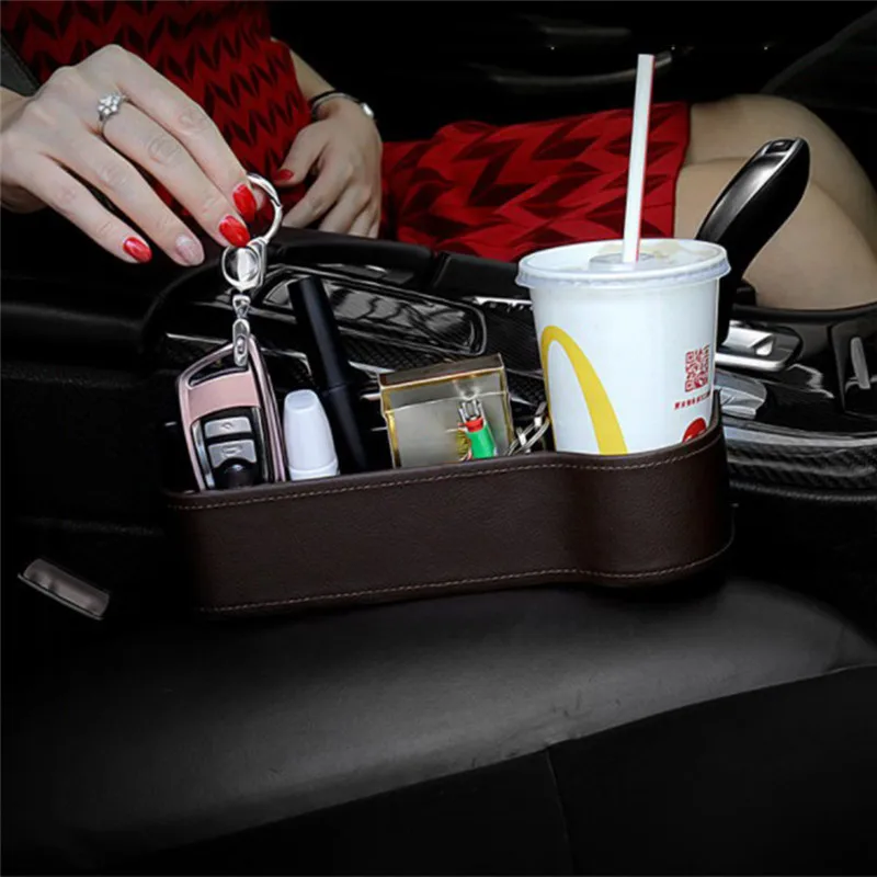 Автомобильный органайзер для сидений чехол из ПУ кожи боковой карман встроенный