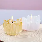 Прозрачный силиконовый Чай светильник подсвечник пресс-форм с украшением в виде кристаллов на основе эпоксидной смолы литейной формы DIY ручной работы Мульти глины лампы в форме свечи формы для мыла