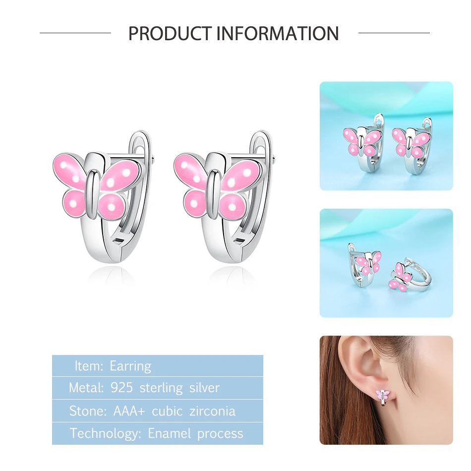 2018 925 стерлингового серебра серьги для женщин ювелирных изделий милая бабочка