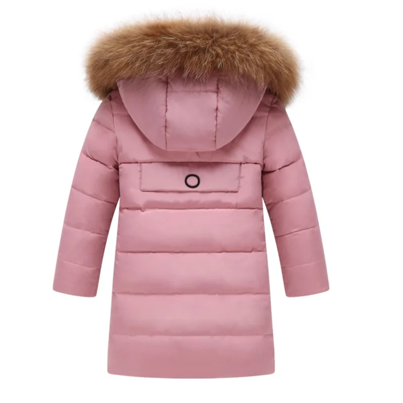 Теплая пуховая куртка для девочек до 30 градусов зимняя плотная парка с капюшоном