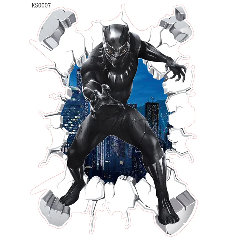 Наклейки на стену в виде черной Пантеры для детской комнаты - Цена: 