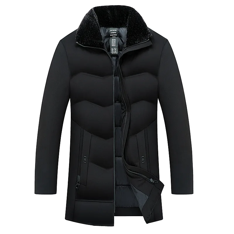 ICPANS зимняя куртка водонепроницаемая длинная мужская повседневная одноцветная