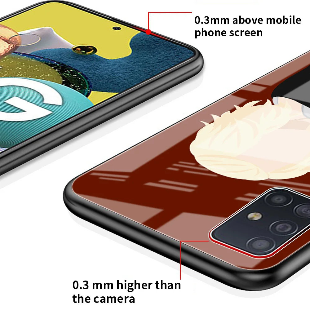 Glass Phone Case For Samsung Galaxy A51 A50 A71 A52 A70 A21s A72 A31 M31 M51 A30 A10 Tempered Back Capa Tokyo Avengers Anime