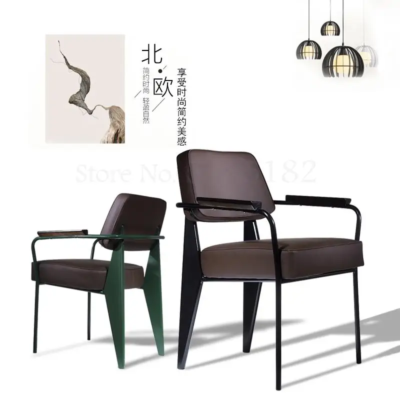 Скандинавский обеденный стул военная ветровка металлическое кофейное кресло
