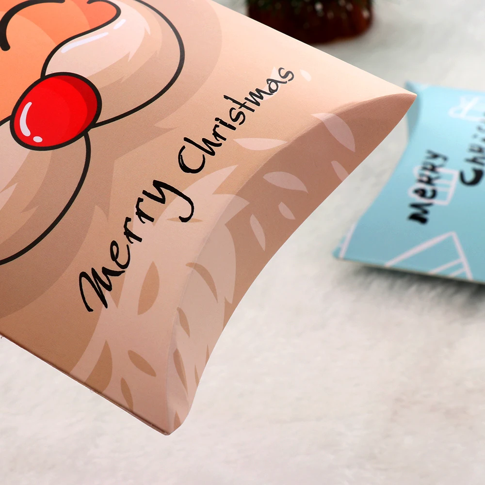 5 шт. Рождественская подарочная коробка в форме подушки деда мороза сумка для