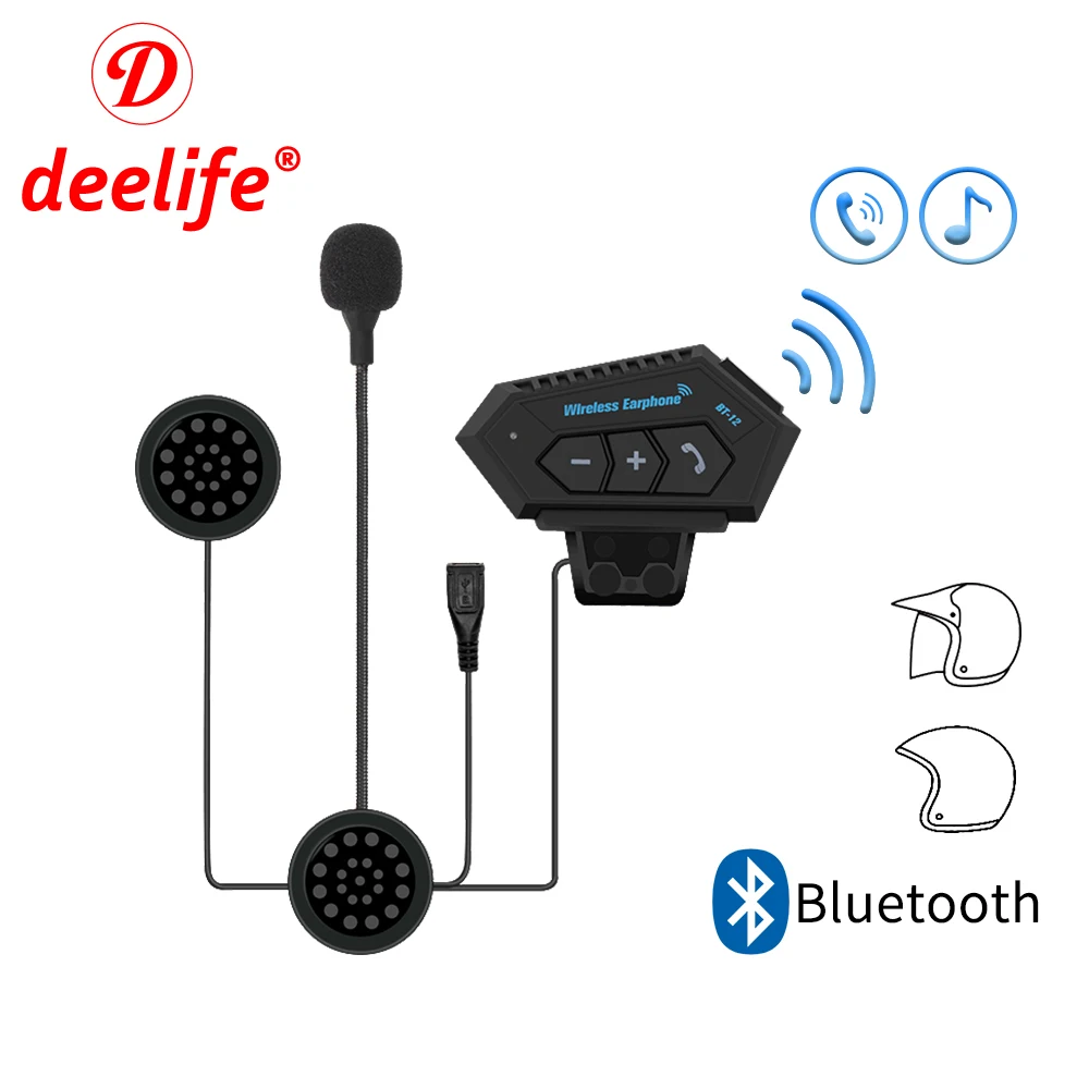 Гарнитура для шлема Deelife Беспроводная Bluetooth гарнитура езды на мотоцикле с