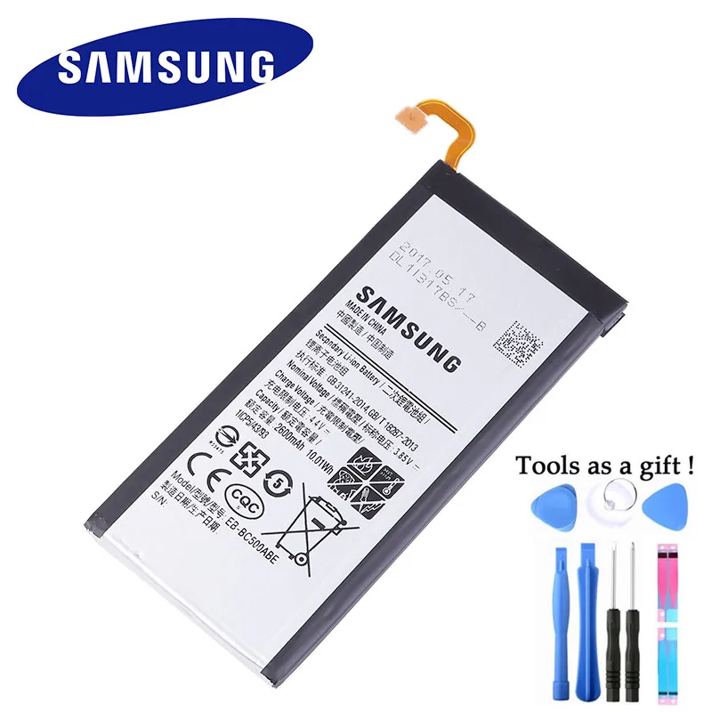 SAMSUNG оригинальная EB BC500ABE 2600mAh батарея для Samsung Galaxy C5 SM C5000 мобильный телефон +