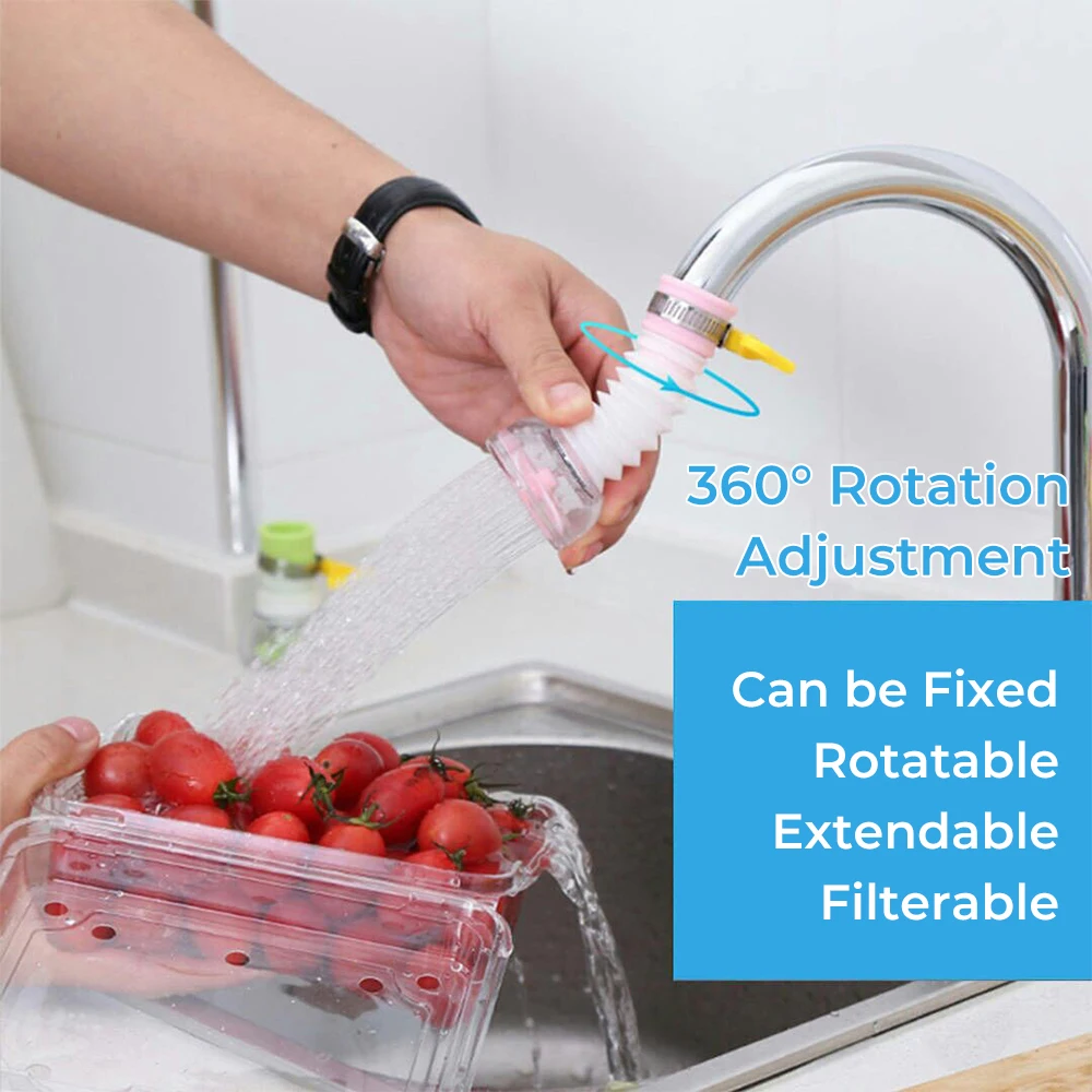Kitchen Faucet Accessory Splash-Proof Water-Saving Water Purification Filter Retractable On Mixer Nozzles | Обустройство дома