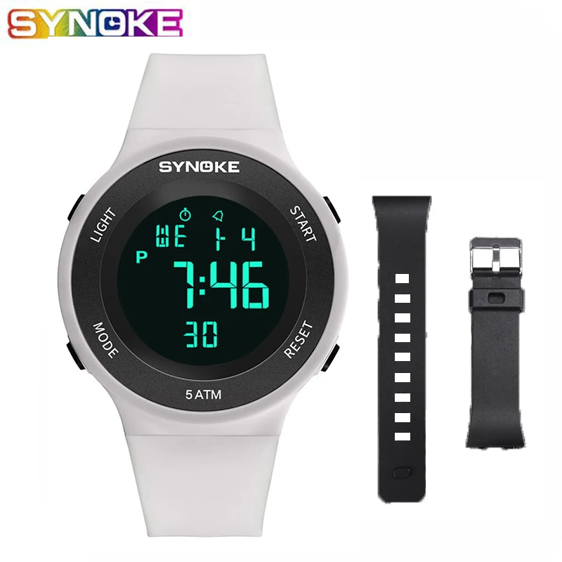 

SYNOKE часы для мужчин LED цифровые часы мужские 50 м водонепроницаемые Модные уличные спортивные наручные часы с ремешком Relojes Hombre