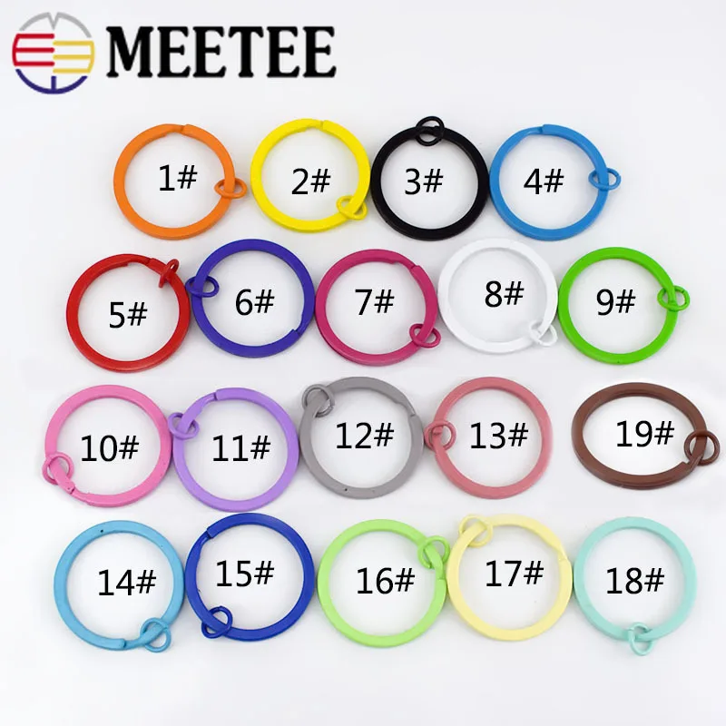 Meetee 30/50 шт 25 мм круглый металлический брелок из сплава с о образными пряжками