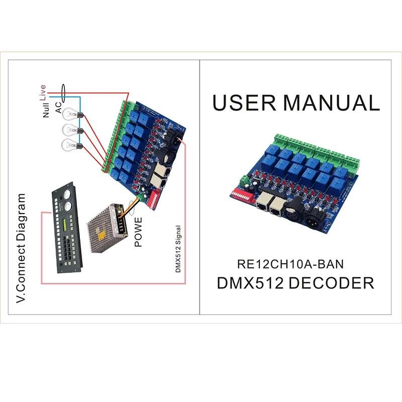 СВЕТОДИОДНЫЙ полноцветный светильник с 12 канальным контроллером DMX512 декодер