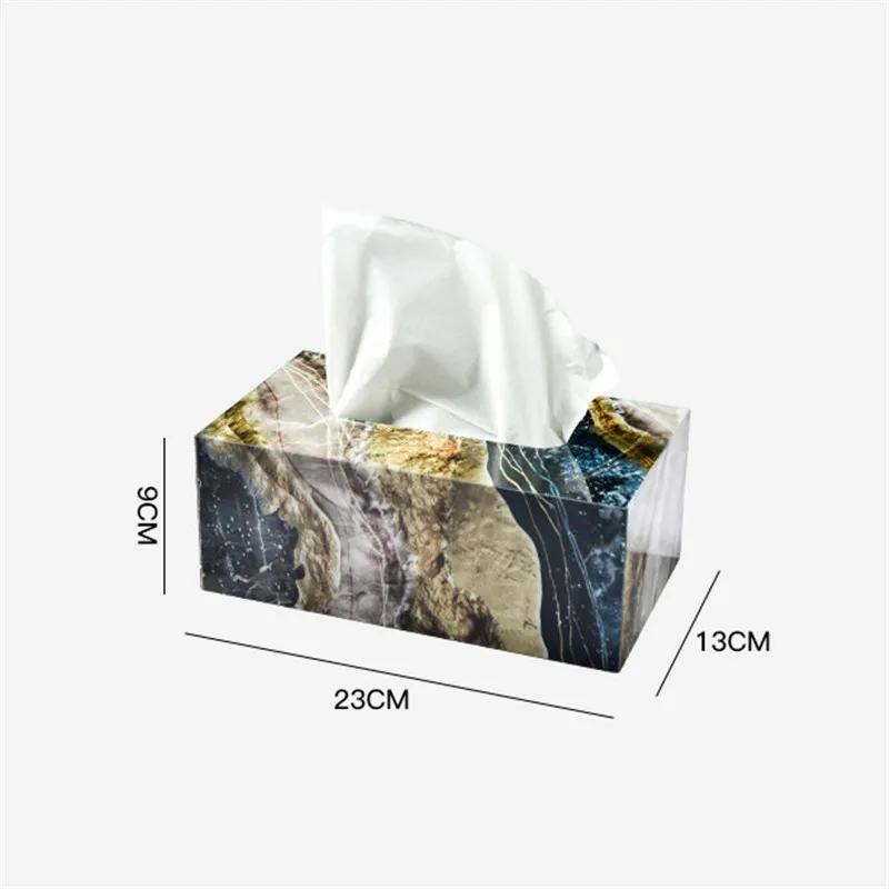 

Marbling Paper Towel Holder Removable Tissue Box Organizer Rack for Living Room Bathroom Kitchen Home Accessories