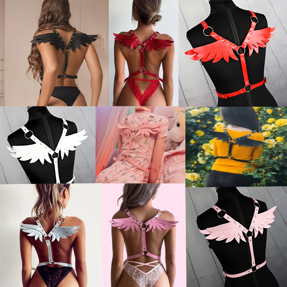 Женское бондажное белье ангельские крылья из искусственной кожи | Женская одежда