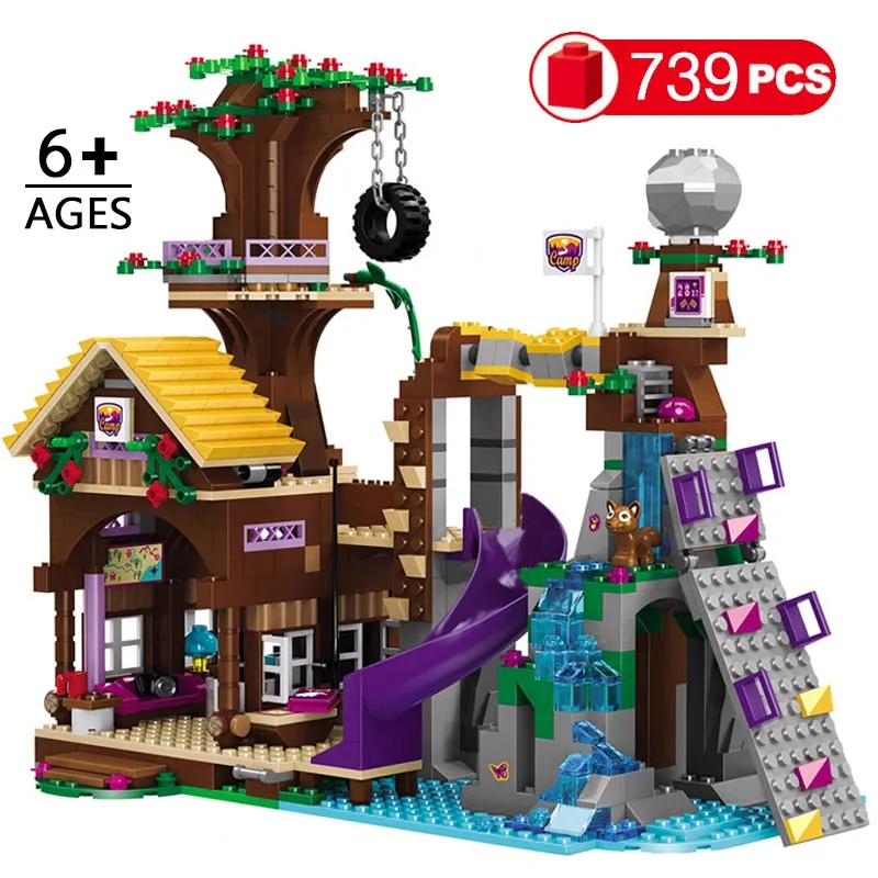 739 шт. Приключения лагерь домик на дереве совместим с девушки друзья строительные