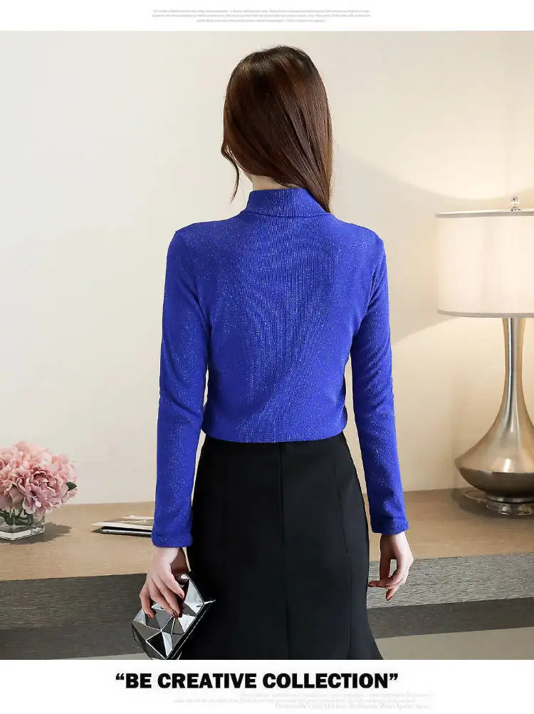 

Nice Autumn Winter New Blouse Lace Shirt Plus Velvet Long Sleeve Warm Women's Top Fashion Turtlenneck Blouses Hollow Shirts Tops