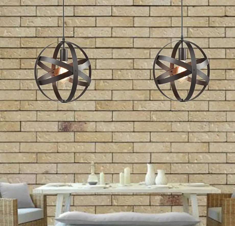Американский кантри промышленный Ретро подвесной светильник из кованого железа