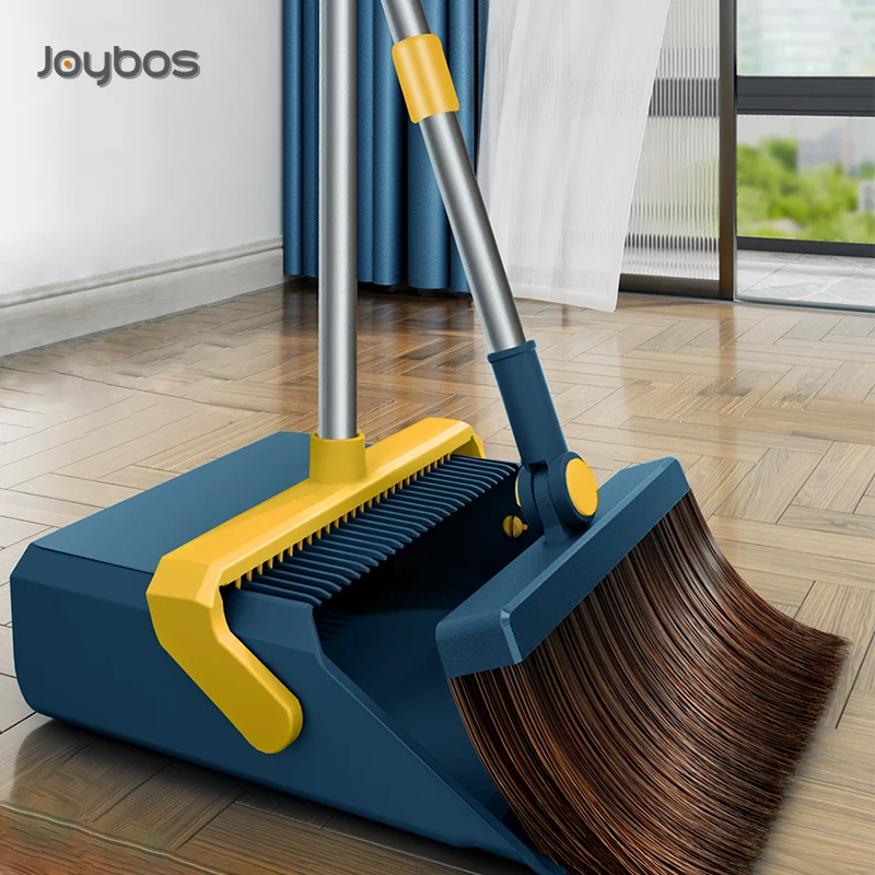 JOYBOS-Juego de escoba y recogedor para el hogar, cepillo de limpieza de suelo de acero inoxidable extensible a prueba de viento, peine de dientes suave JS2-0