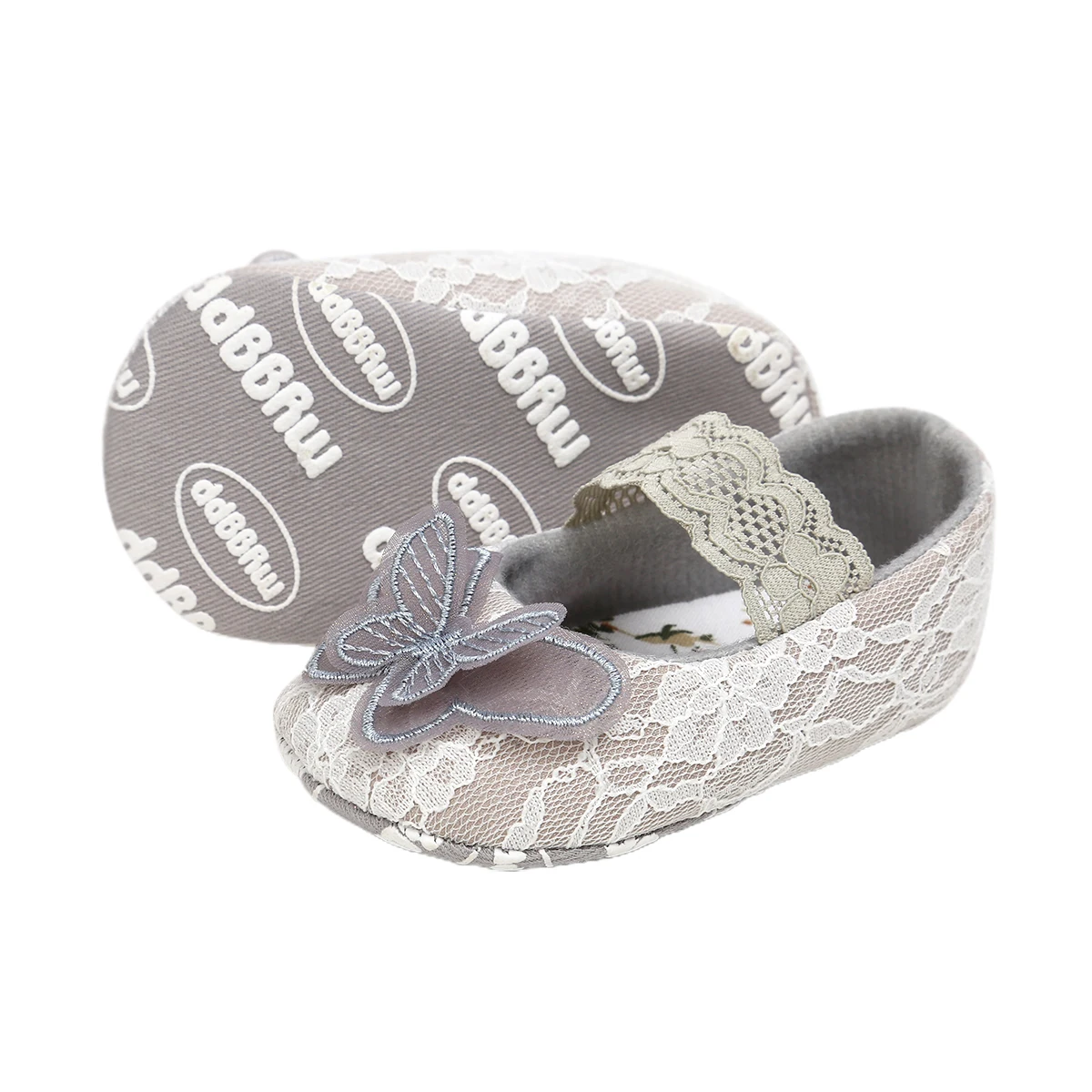 

0-18M Baby Girls Princess Shoes Soft Sole Cute Butterfly Crib Shoes Toddle Anti-Slip Elastic Band First Walkers