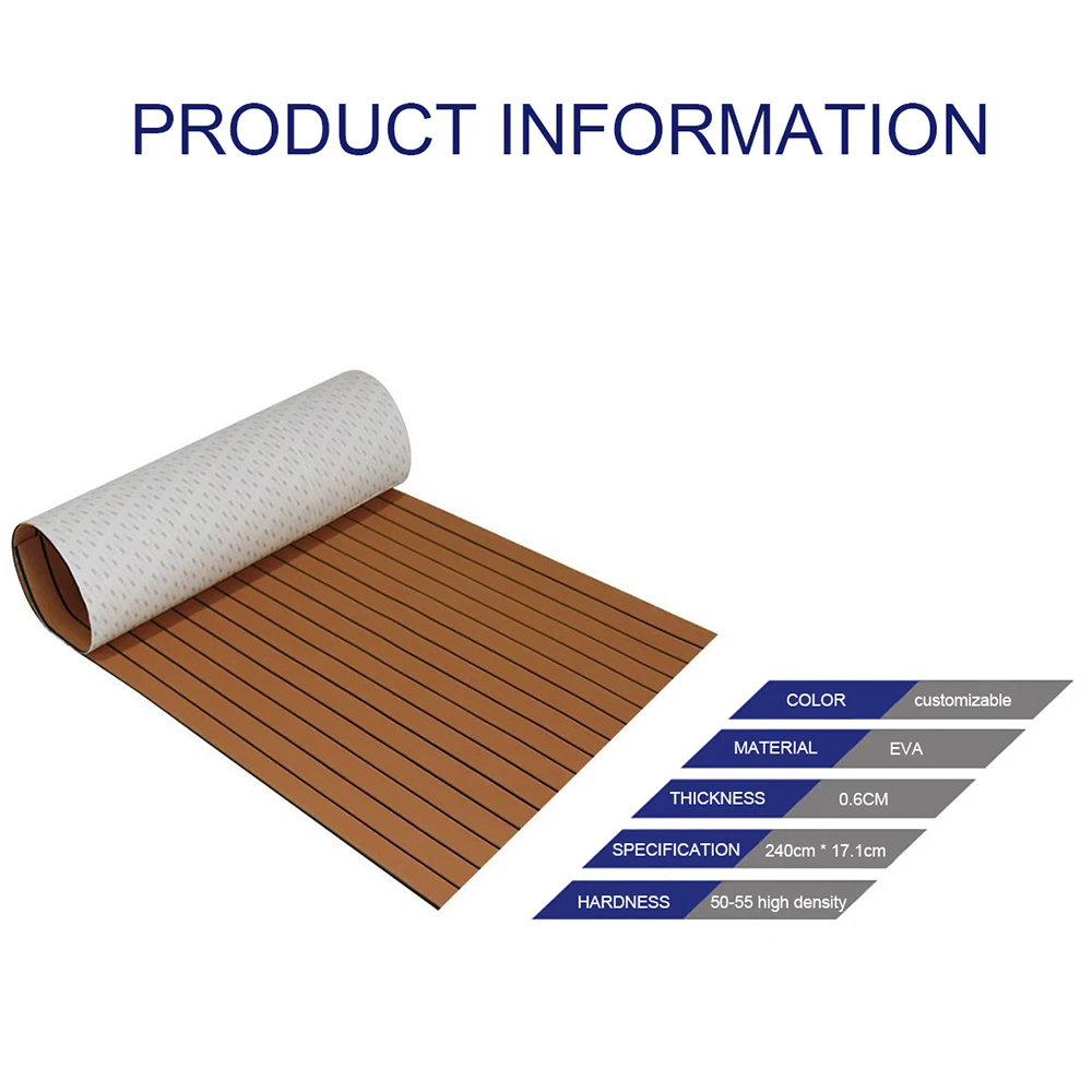 

Mat EVA Imitation Wood Floor Pad Flooring Fit For Yacht Self-Adhesive Flooring Faux Boat Decking Teak Decking Sheet Boat Mat