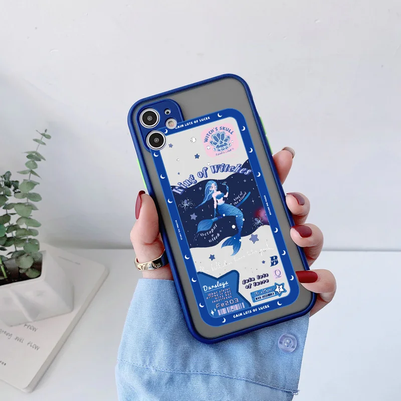 

Mermaid Princess Phone Case for iPhone 6S 7 8 Plus SE 2020 For iPhone 12 mini 11 pro max XS XR XS Max Hard shockproof Cover Case