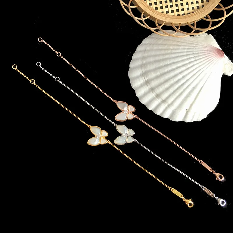 Женский браслет из ракушек с бабочками натуральной белой ракушки шармами для
