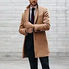 Классический тренчкот в британском стиле, однобортный Кардиган с отложным воротником, однотонное деловое Мужское пальто для осени, 2021